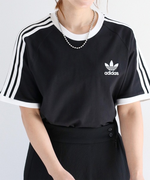 adidas（アディダス）の「【adidas】アディカラークラシック スリーストライプスTシャツ（Tシャツ/カットソー・レディース・ホワイト/ブラック・M）」の14枚目の写真