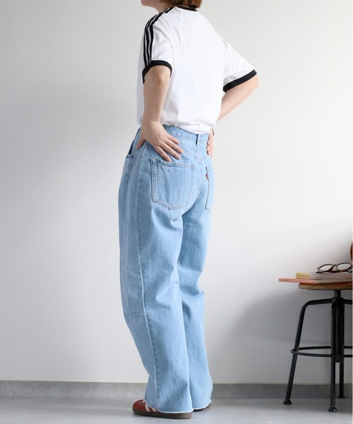 adidas（アディダス）の「【adidas】アディカラークラシック スリーストライプスTシャツ（Tシャツ/カットソー・レディース・ホワイト/ブラック・M）」の7枚目の写真