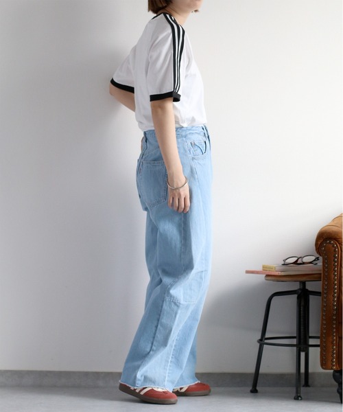 adidas（アディダス）の「【adidas】アディカラークラシック スリーストライプスTシャツ（Tシャツ/カットソー・レディース・ホワイト/ブラック・M）」の9枚目の写真