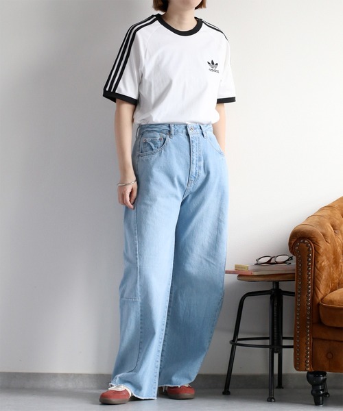 adidas（アディダス）の「【adidas】アディカラークラシック スリーストライプスTシャツ（Tシャツ/カットソー・レディース・ホワイト/ブラック・M）」の6枚目の写真