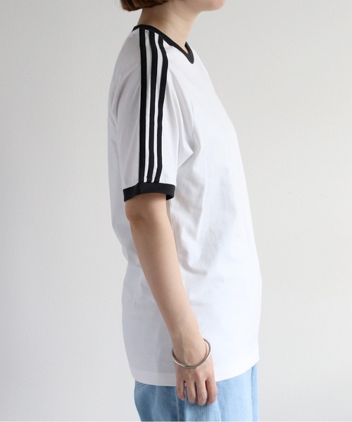 adidas（アディダス）の「【adidas】アディカラークラシック スリーストライプスTシャツ（Tシャツ/カットソー・レディース・ホワイト/ブラック・M）」の12枚目の写真