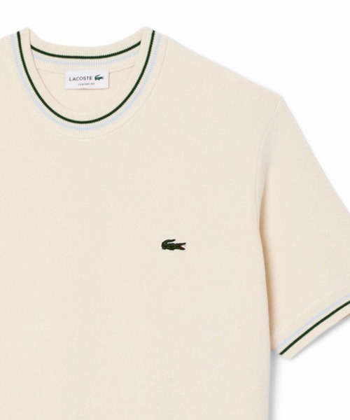 H56*LACOSTE ラコステ半袖ニットセーター白ホワイト H56*LACOSTE ラコステ☆半袖☆ニット☆セーター☆白ホワイト トップス