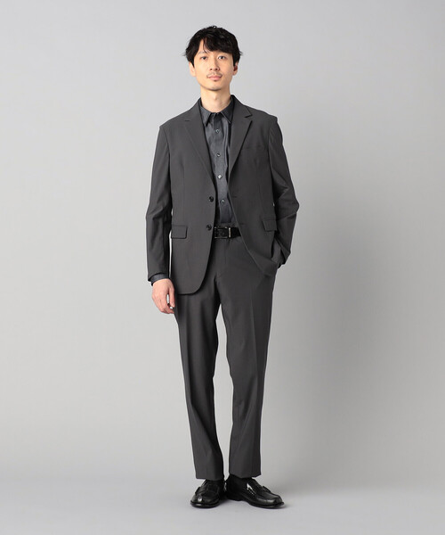 COMME CA MEN（コムサメン）の「【セットアップ対応】福井編み ナイロントリコットジャージー テーパードパンツ（スラックス・メンズ・ネイビー/チャコールグレー・M/L/S/XL）」の5枚目の写真