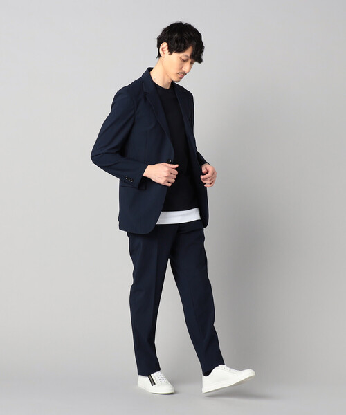 COMME CA MEN（コムサメン）の「【セットアップ対応】福井編み ナイロントリコットジャージー テーパードパンツ（スラックス・メンズ・ネイビー/チャコールグレー・M/L/S/XL）」の21枚目の写真