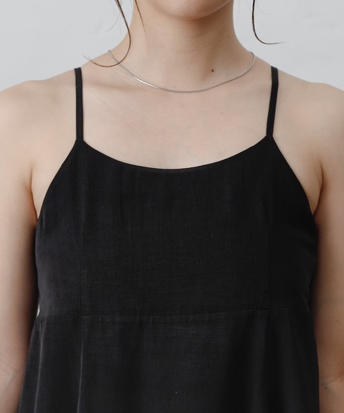 COLONY 2139（コロニートゥーワンスリーナイン）の「ドレープブロードフレアキャミワンピース（ワンピース・レディース・ブラック・FREE）」の5枚目の写真