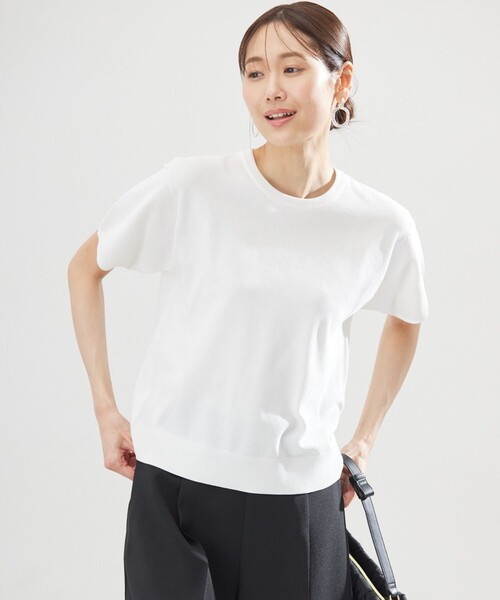 組曲 S（クミキョク チイサイサイズ）の「カノコニットＴシャツ（ニット/セーター・レディース・ネイビー系/ネイビー系1/アイボリー系・S2）」の19枚目の写真