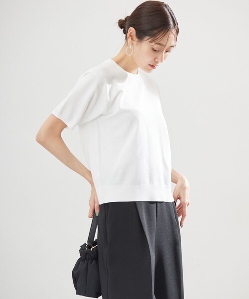 組曲 S（クミキョク チイサイサイズ）の「カノコニットＴシャツ（ニット/セーター・レディース・ネイビー系/ネイビー系1/アイボリー系・S2）」の21枚目の写真