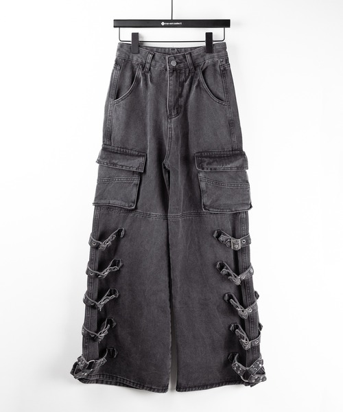 me+em select(ミームセレクト)の「※※【 4size 】ヴィンテージサイドベルテッドカーゴデニム / vintage side belted cargo denim(デニムパンツ・レディース・ブラック・SMALL/MEDIUM/LARGE/X-LARGE)」の15枚目の写真