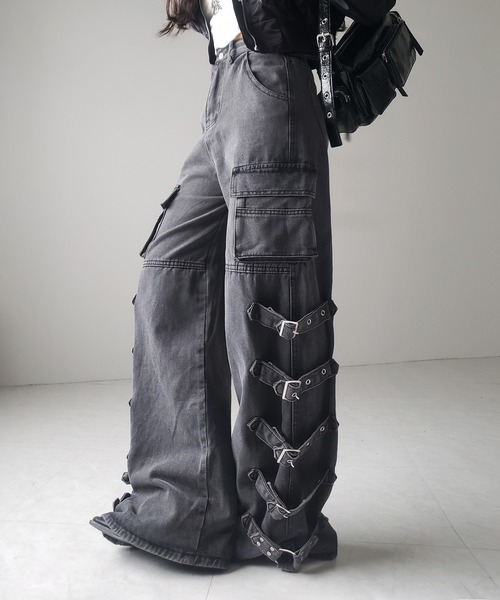 me+em select(ミームセレクト)の「※※【 4size 】ヴィンテージサイドベルテッドカーゴデニム / vintage side belted cargo denim(デニムパンツ・レディース・ブラック・SMALL/MEDIUM/LARGE/X-LARGE)」の9枚目の写真