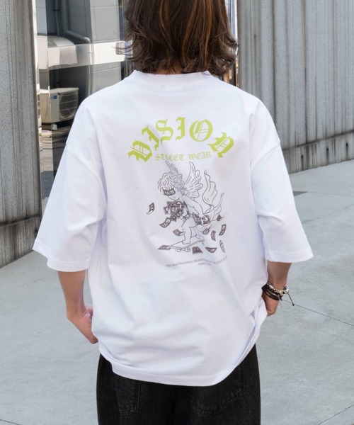 VISION STREET WEAR(ヴィジョンストリートウェア)の「∴WEGO/別注VISIONエンジェルグラフィックT(Tシャツ/カットソー・メンズ・ホワイト/ブラック・MEDIUM/LARGE)」の1枚目の写真