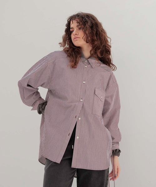 セール】side string design stripe blouse(サイドストリング セール】side string design stripe blouse(サイドストリング