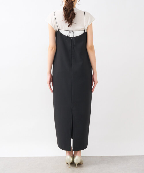 La boutique BonBon（ラブティックボンボン）の「【低身長サイズあり・セットで便利】カットソーセットキャミワンピース（ワンピース・レディース・チャコールグレー/ブラック・FREE/PS）」の9枚目の写真