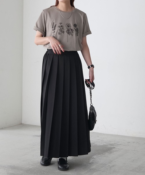 BONLECILL(ボンルシール)の「フラワー刺繍T(Tシャツ/カットソー・レディース・オートミール/ベージュ/ピンク/オフホワイト・FREE)」の18枚目の写真