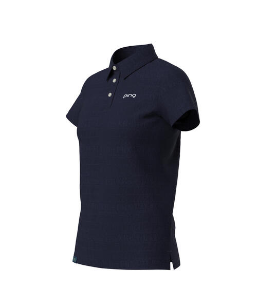ポロシャツ ポロ 「PING APPAREL」チケット柄ジャガード半袖ポロシャツ 「LADIES LINE」 (LADIES) レディース PING APPAREL｜チケット柄ジャガード半袖ポロシャツ <LADIES