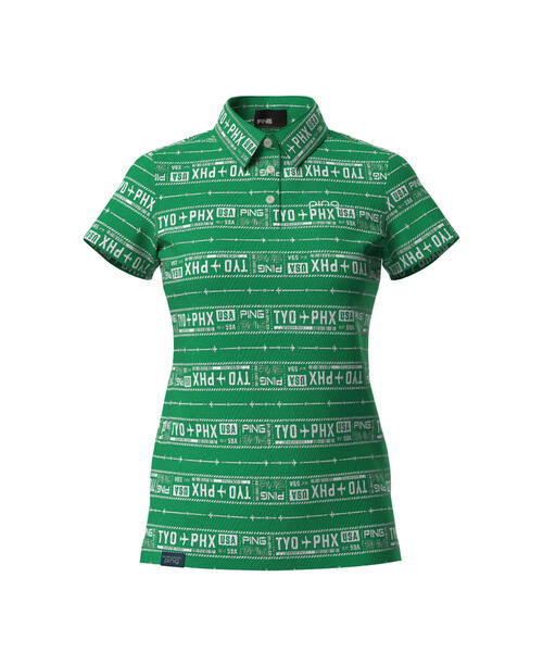 ポロシャツ ポロ 「PING APPAREL」チケット柄ジャガード半袖ポロシャツ 「LADIES LINE」 (LADIES) レディース セール】【PING APPAREL】チケット柄ジャガード半袖ポロシャツ