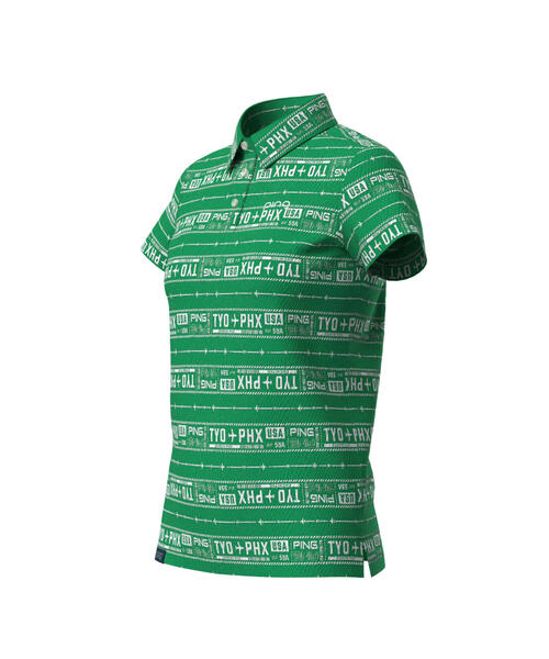 ポロシャツ ポロ 「PING APPAREL」チケット柄ジャガード半袖ポロシャツ 「LADIES LINE」 (LADIES) レディース セール】【PING APPAREL】チケット柄ジャガード半袖ポロシャツ