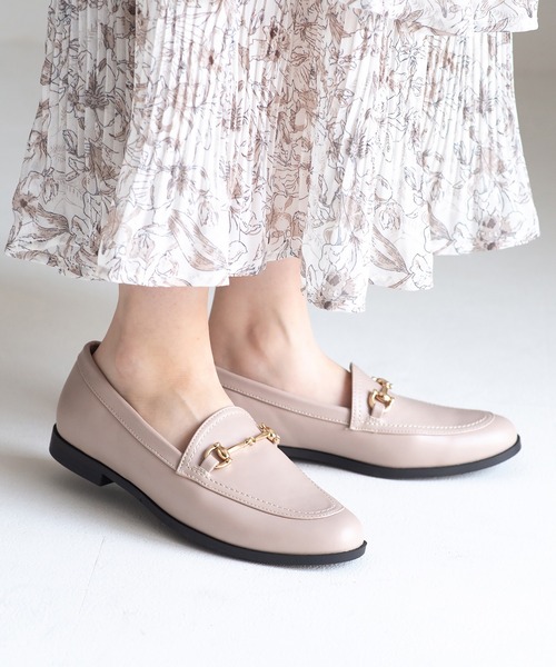 JELLY BEANS（ジェリービーンズ）の「【晴雨兼用】【防水・撥水】【生活防水】【滑りにくい】【雨の日】【通勤靴】【レイン対応】ビットレインローファー(404-59084)JELLY BEANS(ジェリービーンズ)（レインシューズ・レディース・ベージュ系/ブラック/アイボリー/ブラック系その他・22.5/24.5/24/23.5/23）」の4枚目の写真