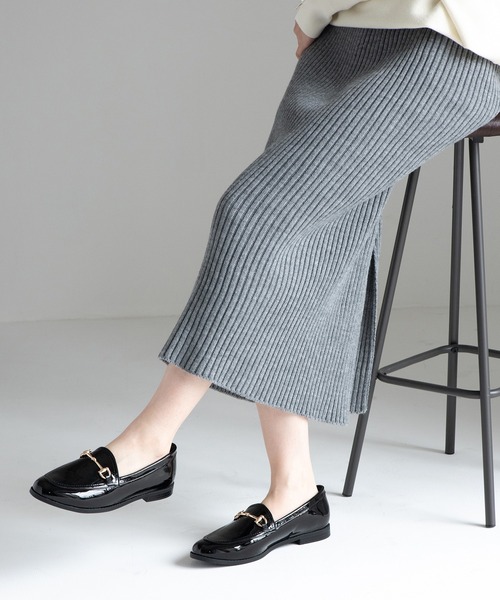 JELLY BEANS（ジェリービーンズ）の「【晴雨兼用】【防水・撥水】【生活防水】【滑りにくい】【雨の日】【通勤靴】【レイン対応】ビットレインローファー(404-59084)JELLY BEANS(ジェリービーンズ)（レインシューズ・レディース・ベージュ系/ブラック/アイボリー/ブラック系その他・22.5/24.5/24/23.5/23）」の6枚目の写真