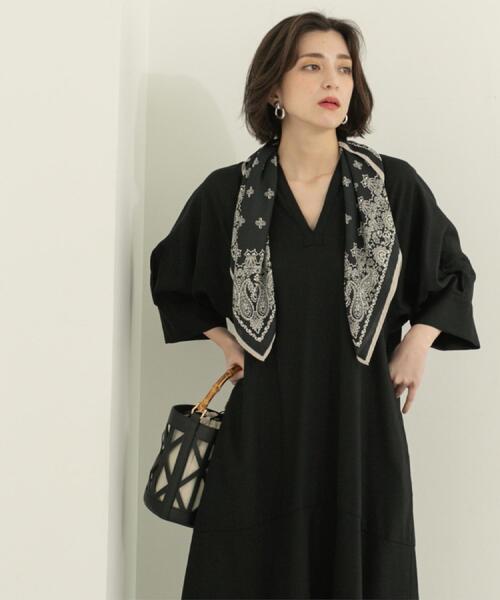 OPAQUE.CLIP（オペークドットクリップ）の「◆キーネックワンピース【洗える】（ワンピース・レディース・ピンク系/キャメル/ブラック・42/38/40）」の6枚目の写真