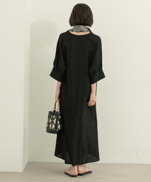 OPAQUE.CLIP（オペークドットクリップ）の「◆キーネックワンピース【洗える】（ワンピース・レディース・ピンク系/キャメル/ブラック・42/38/40）」の10枚目の写真