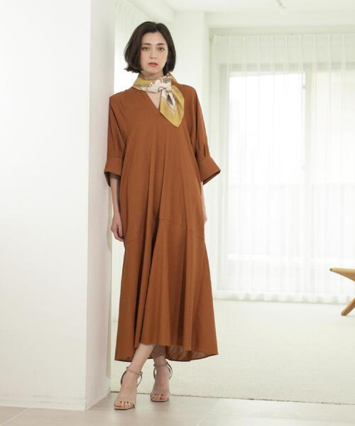 OPAQUE.CLIP（オペークドットクリップ）の「◆キーネックワンピース【洗える】（ワンピース・レディース・ピンク系/キャメル/ブラック・42/38/40）」の11枚目の写真