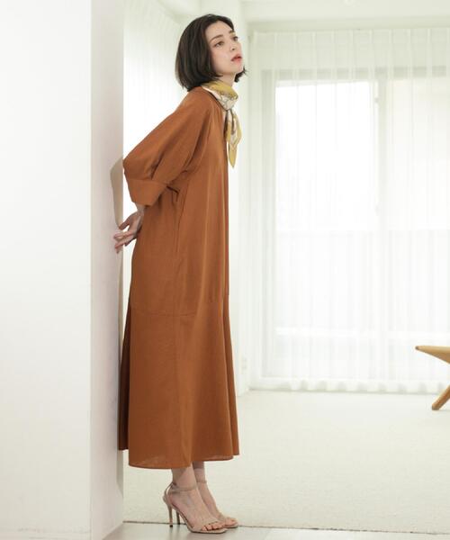 OPAQUE.CLIP（オペークドットクリップ）の「◆キーネックワンピース【洗える】（ワンピース・レディース・ピンク系/キャメル/ブラック・42/38/40）」の17枚目の写真