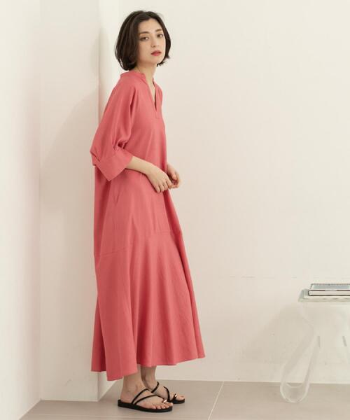 OPAQUE.CLIP（オペークドットクリップ）の「◆キーネックワンピース【洗える】（ワンピース・レディース・ピンク系/キャメル/ブラック・42/38/40）」の19枚目の写真