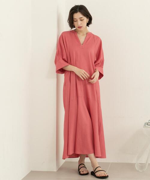 OPAQUE.CLIP（オペークドットクリップ）の「◆キーネックワンピース【洗える】（ワンピース・レディース・ピンク系/キャメル/ブラック・42/38/40）」の21枚目の写真