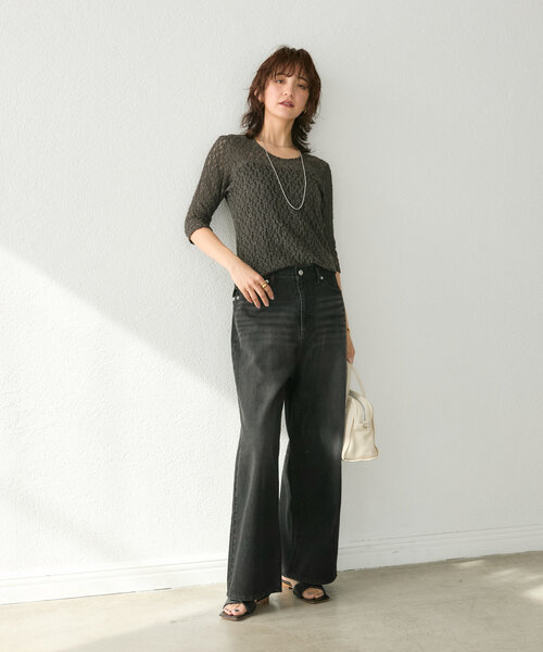 RIVE DROITE（リヴドロワ）の「【上品見え◎】フラッフィーツイストフラットサンダル（サンダル・レディース・ブラック・38/36/37）」の20枚目の写真