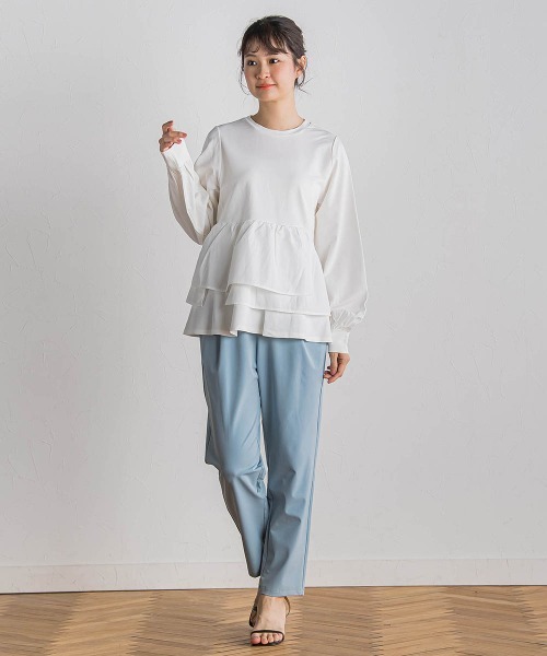 Droite lautreamont（ドロワットロートレアモン）の「【WEB限定】サークルストレッチテーパードパンツ≪洗濯機で洗える≫（その他パンツ・レディース・ブルー/イエロー/ベージュ・M）」の20枚目の写真