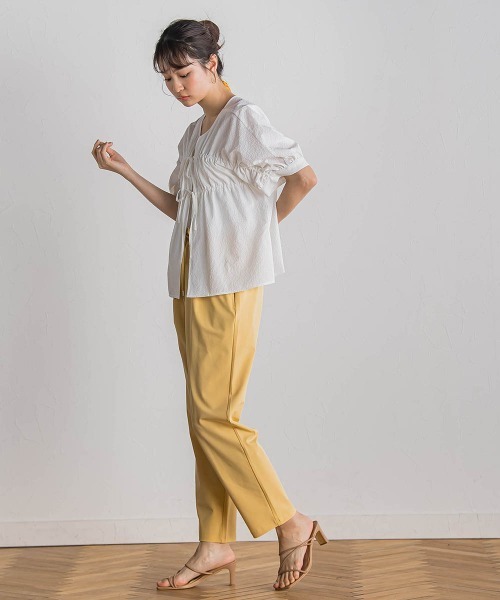 Droite lautreamont（ドロワットロートレアモン）の「【WEB限定】サークルストレッチテーパードパンツ≪洗濯機で洗える≫（その他パンツ・レディース・ブルー/イエロー/ベージュ・M）」の4枚目の写真