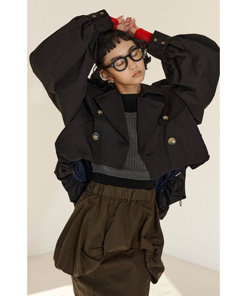 【新品未使用】OMMO BALLOON TRENCH BLOUSON 黒 セール】BALLOON TRENCH BLOUSON（ブルゾン）｜OMMO（オーエム
