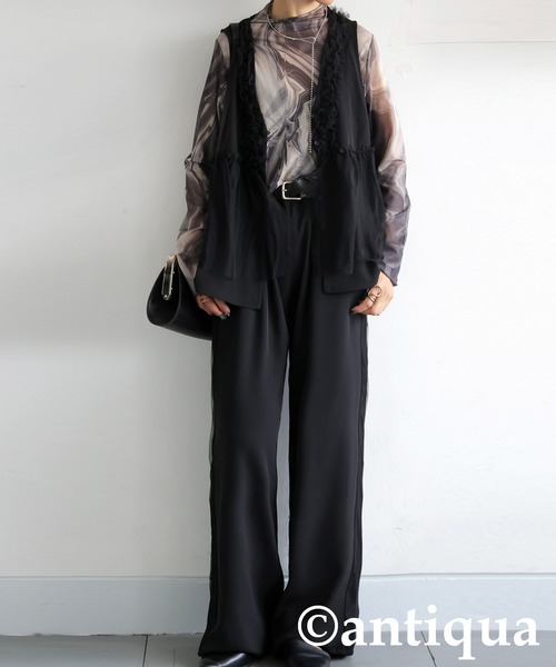 antiqua(アンティカ)の「サイドチュール切替パンツ(その他パンツ・レディース・ブラック/チャコールグレー・LARGE/MEDIUM)」の13枚目の写真