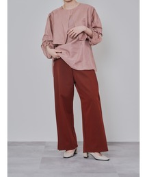 DOLLUPOOPS | サイドプリーツ配色ステッチパンツ(スラックス)