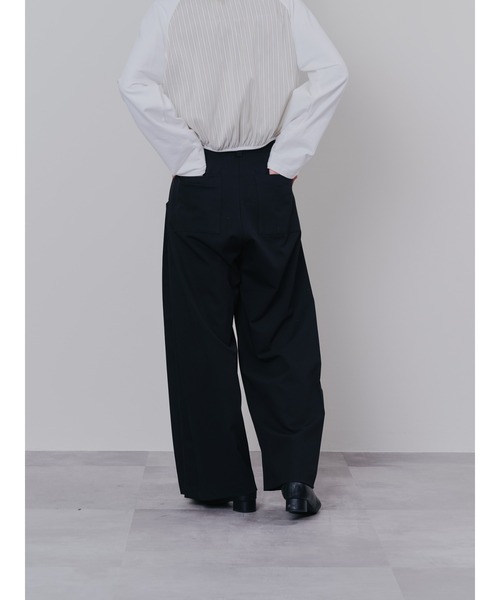 DOLLUPOOPS（ドールアップウップス）の「サイドプリーツ配色ステッチパンツ（スラックス・レディース・ワインレッド/ブラウン/ブラック・38）」の16枚目の写真