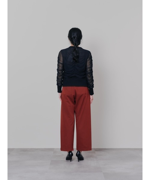 DOLLUPOOPS（ドールアップウップス）の「サイドプリーツ配色ステッチパンツ（スラックス・レディース・ワインレッド/ブラウン/ブラック・38）」の9枚目の写真