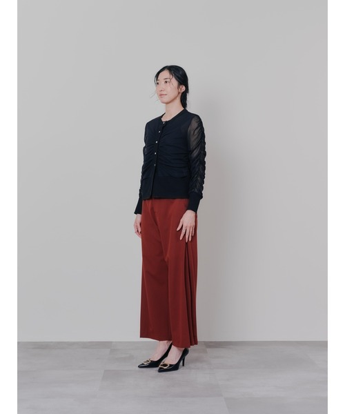 DOLLUPOOPS（ドールアップウップス）の「サイドプリーツ配色ステッチパンツ（スラックス・レディース・ワインレッド/ブラウン/ブラック・38）」の11枚目の写真