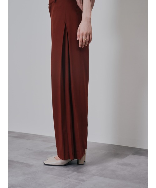 DOLLUPOOPS（ドールアップウップス）の「サイドプリーツ配色ステッチパンツ（スラックス・レディース・ワインレッド/ブラウン/ブラック・38）」の13枚目の写真