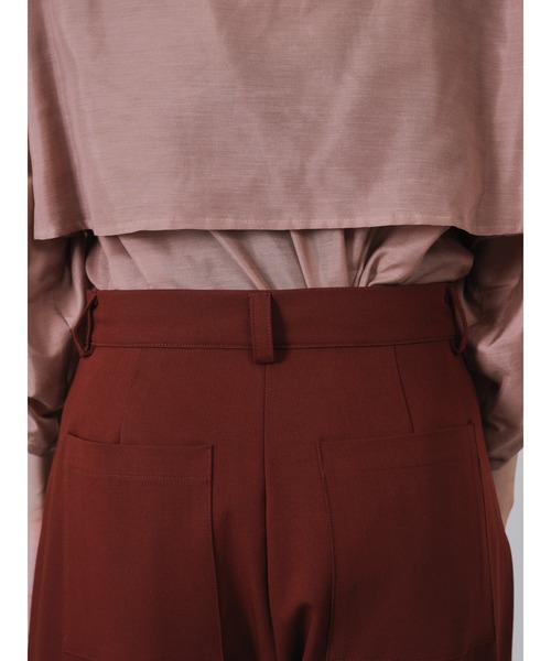 DOLLUPOOPS（ドールアップウップス）の「サイドプリーツ配色ステッチパンツ（スラックス・レディース・ワインレッド/ブラウン/ブラック・38）」の15枚目の写真
