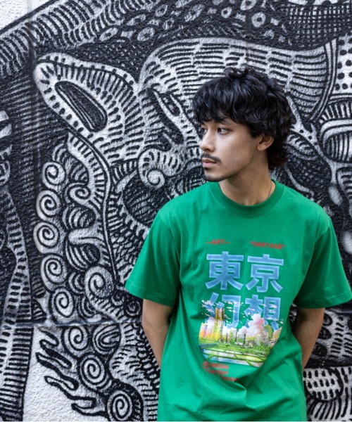 NEW JAPONICA(ニュージャポニカ)の「東京幻想 半袖Tシャツ(Tシャツ/カットソー・メンズ・グリーン/ブルー/ホワイト/ブラック/レッド・LARGE/X-LARGE)」の3枚目の写真