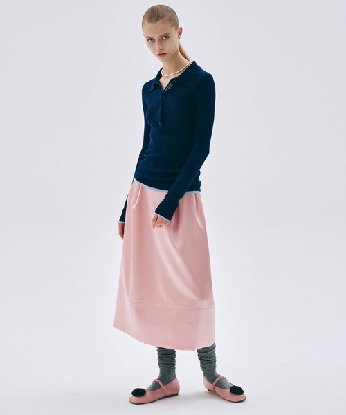 Mardi Mercredi(マルディメクルディ)の「RIBBED KNIT SLIMFIT TOP / リブニット スリム フィット トップ(ニット/セーター・レディース・ライトブルー/ピンク/チャコール/ネイビー・FREE)」の18枚目の写真