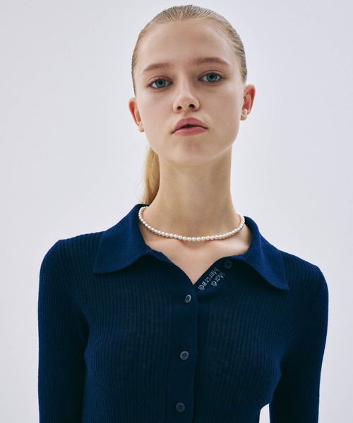 Mardi Mercredi(マルディメクルディ)の「RIBBED KNIT SLIMFIT TOP / リブニット スリム フィット トップ(ニット/セーター・レディース・ライトブルー/ピンク/チャコール/ネイビー・FREE)」の19枚目の写真