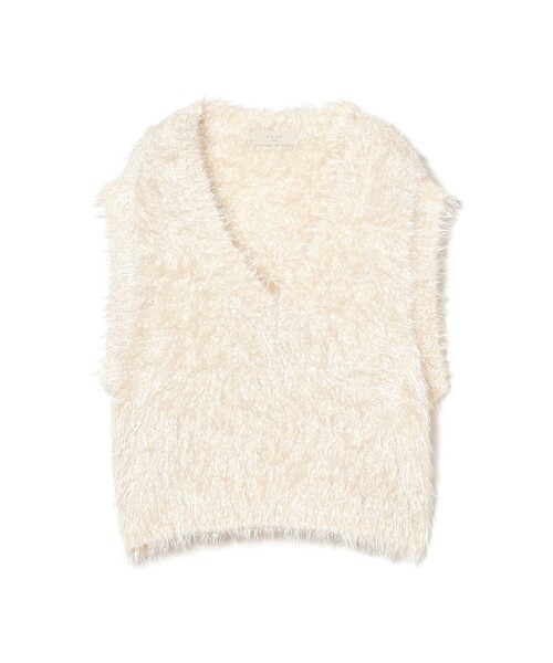 B:MING by BEAMS（ビーミングバイビームス）の「ラメニット ベスト（ベスト・レディース・チャコールグレー/オフホワイト・ONE SIZE）」の12枚目の写真