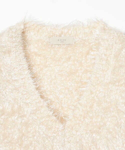 B:MING by BEAMS（ビーミングバイビームス）の「ラメニット ベスト（ベスト・レディース・チャコールグレー/オフホワイト・ONE SIZE）」の11枚目の写真