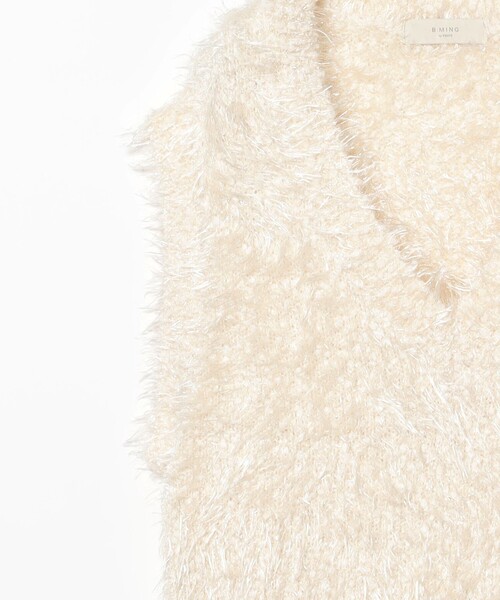 B:MING by BEAMS（ビーミングバイビームス）の「ラメニット ベスト（ベスト・レディース・チャコールグレー/オフホワイト・ONE SIZE）」の10枚目の写真