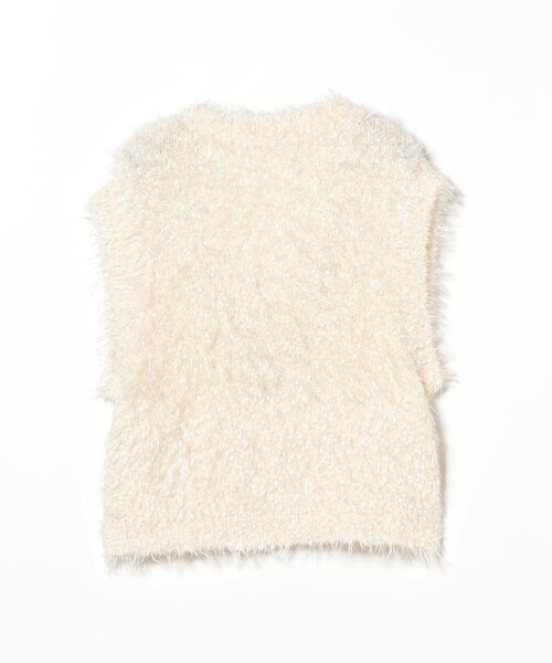 B:MING by BEAMS（ビーミングバイビームス）の「ラメニット ベスト（ベスト・レディース・チャコールグレー/オフホワイト・ONE SIZE）」の8枚目の写真