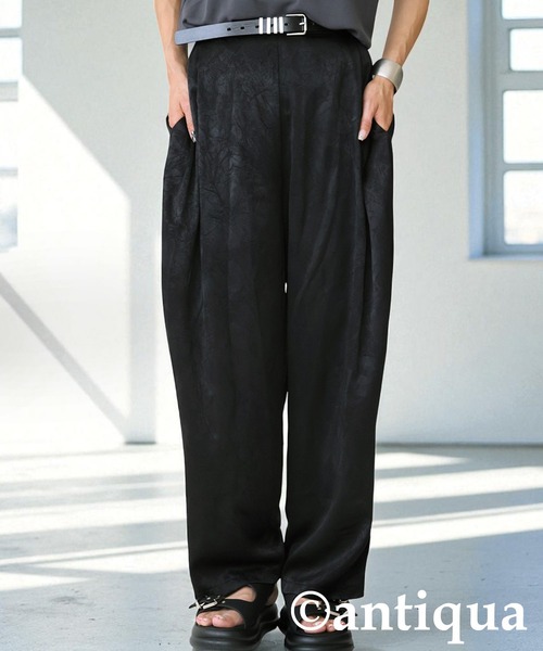 antiqua(アンティカ)の「マットサテンパンツ(その他パンツ・レディース・グリーン系その他/ブラック・ONESIZE)」の2枚目の写真