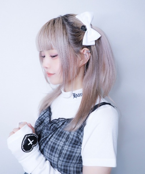 Hauls（ハウルズ）の「双子ちゃんおリボンクリップ（バレッタ/ヘアクリップ・レディース・ブラック/ホワイト・F）」の5枚目の写真