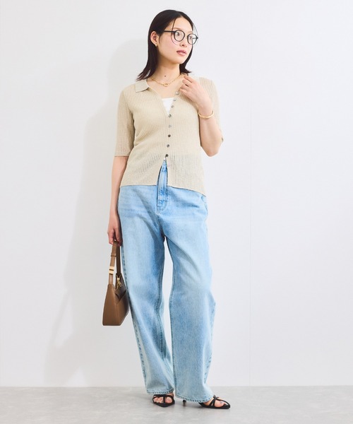 VIS(ビス)の「サマーニットシアーリブカーディガン(カーディガン/ボレロ・レディース・ピンク系その他2/キナリ/チャコールグレー・FREE)」の9枚目の写真