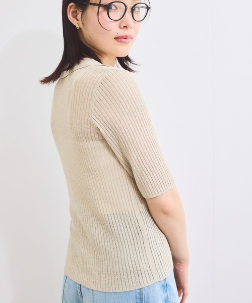 VIS(ビス)の「サマーニットシアーリブカーディガン(カーディガン/ボレロ・レディース・ピンク系その他2/キナリ/チャコールグレー・FREE)」の11枚目の写真